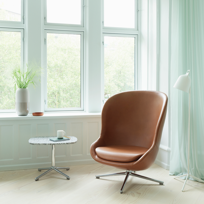 Normann Copenhagen Hyg Lounge Chair High Swivel Alu Ultra Leather 海格可旋轉高背休閒椅 (皮革款)