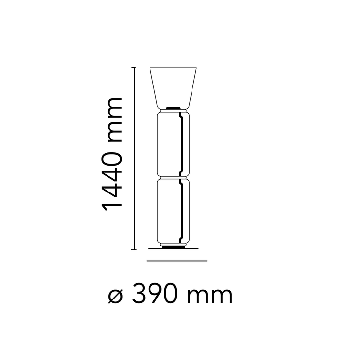 Flos Noctambule Floor Lamp 39xH144cm 夢幻晶漾立燈 (2 High Cylinders & Cone Small Base 款)
