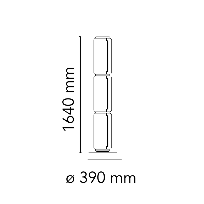 Flos Noctambule Floor Lamp 39xH164cm 夢幻晶漾立燈 (3 High Cylinders Small Base 款)