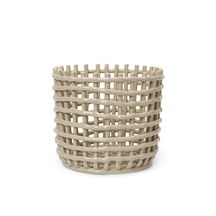 北歐進口家飾 ferm LIVING Ceramic Basket 置物籃 (大)