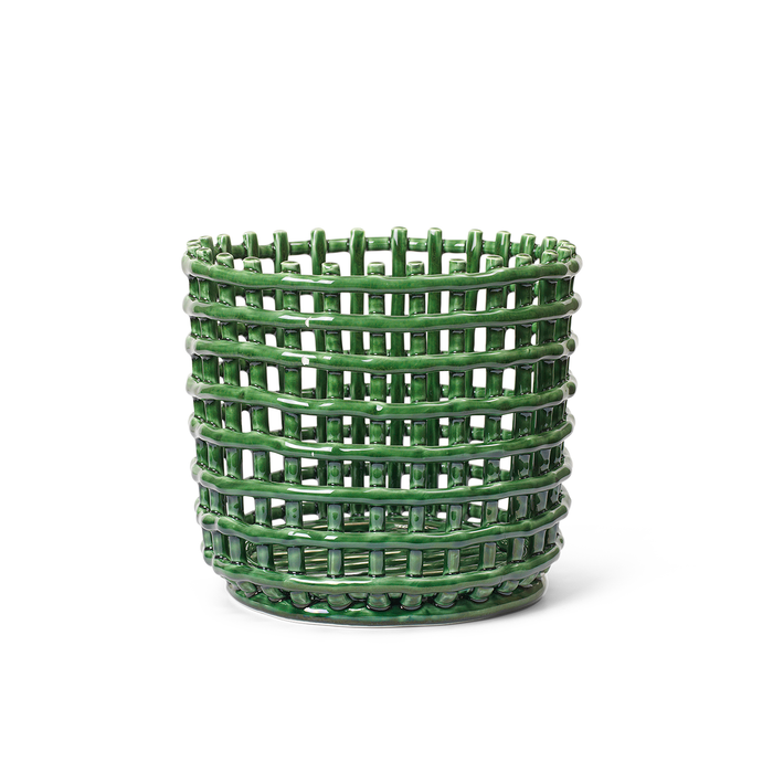 北歐進口家飾 ferm LIVING Ceramic Basket 置物籃 (大)