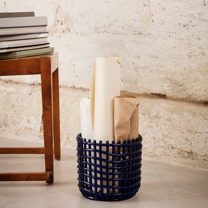 北歐進口家飾 ferm LIVING Ceramic Basket 置物籃 (大)
