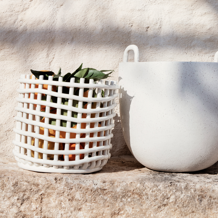 北歐進口家飾 ferm LIVING Ceramic Basket 置物籃 (大)