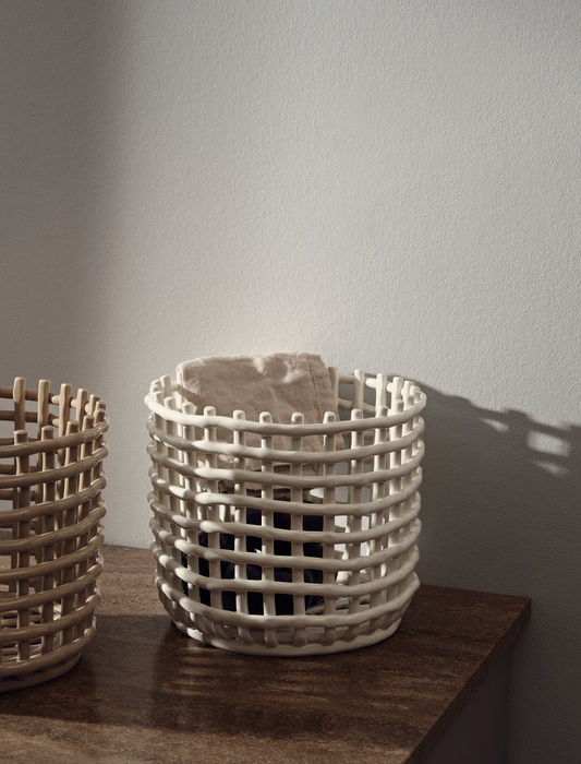 北歐進口家飾 ferm LIVING Ceramic Basket 置物籃 (大)