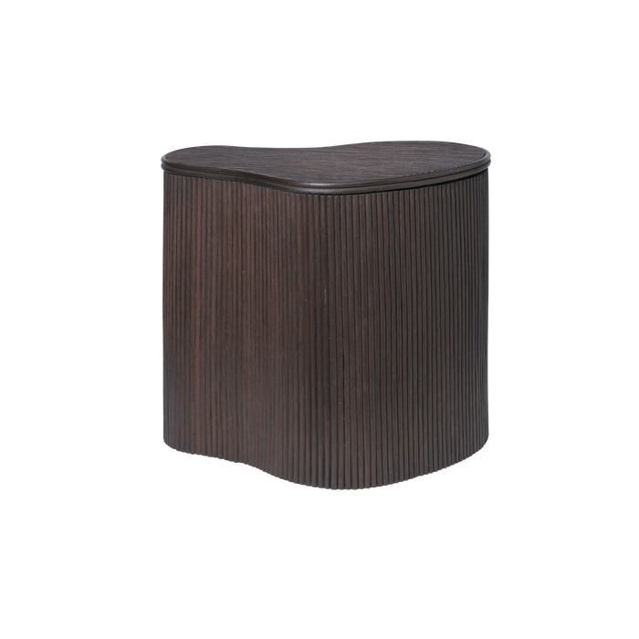 Ferm Living Isola 藤編收納邊桌 染深木色