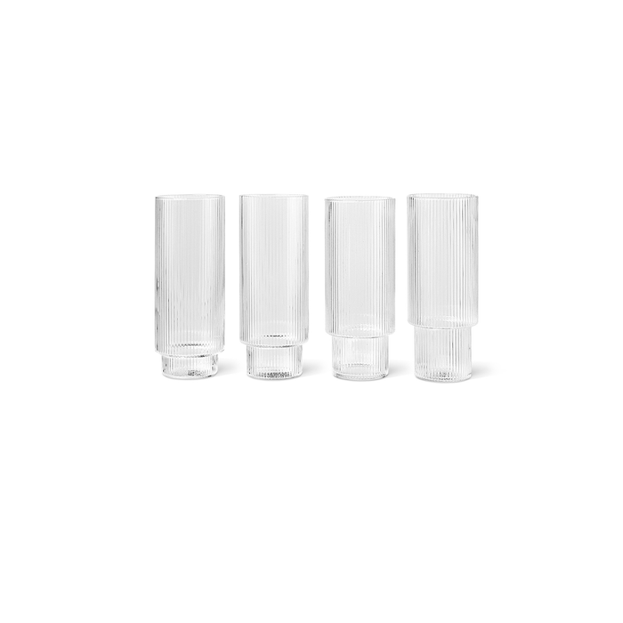Ferm Living Ripple Long Drink 玻璃杯 (4件組) Ferm Living - 潤舍．生活家居 Luxury Life