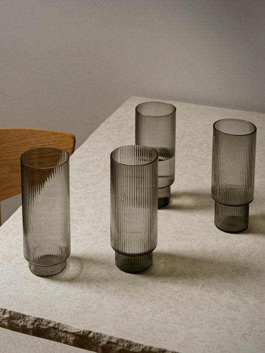 Ferm Living Ripple Long Drink 玻璃杯 (4件組) Ferm Living - 潤舍．生活家居 Luxury Life