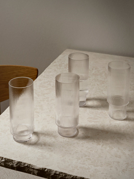 Ferm Living Ripple Long Drink 玻璃杯 (4件組) Ferm Living - 潤舍．生活家居 Luxury Life