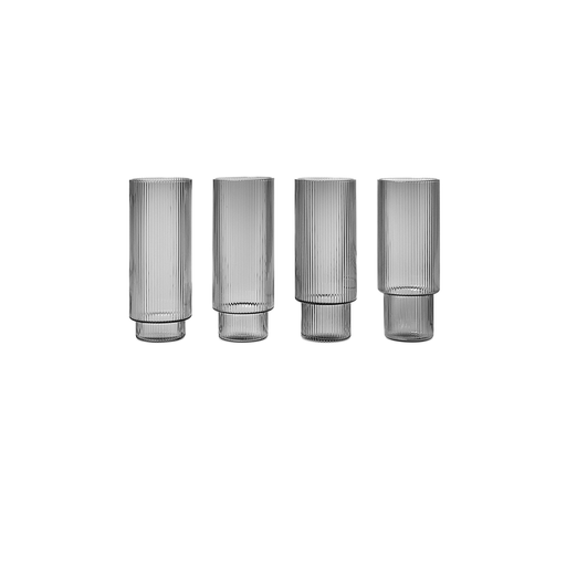 Ferm Living Ripple Long Drink 玻璃杯(4件組) Ferm Living - 潤舍．生活家居 Luxury Life