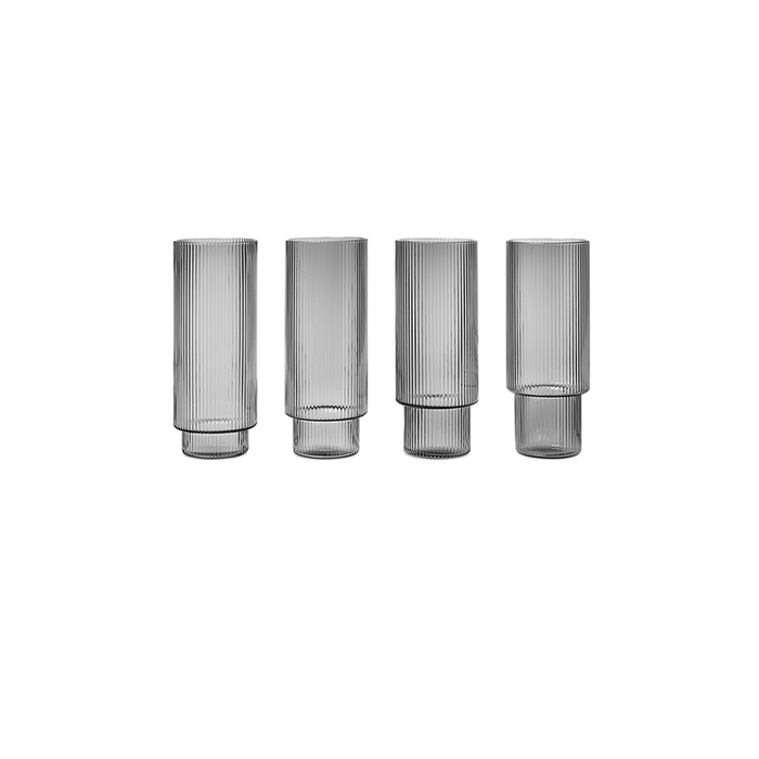 Ferm Living Ripple Long Drink 玻璃杯(4件組) Ferm Living - 潤舍．生活家居 Luxury Life