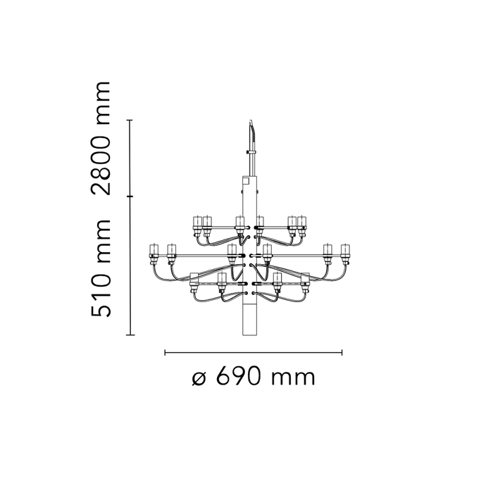 義大利進口燈飾｜Flos 經典吊燈 2097 / 18 Suspension Lamp Matte White