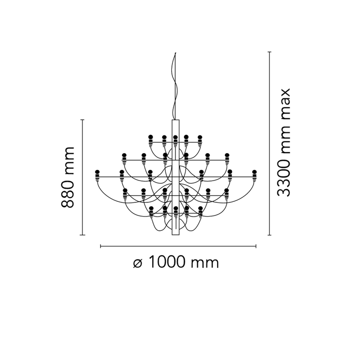 義大利吊燈｜Flos 經典 2097 吊燈 (霧白款 / 50 燈) 2097 / 50 Suspension Lamp Matte White 