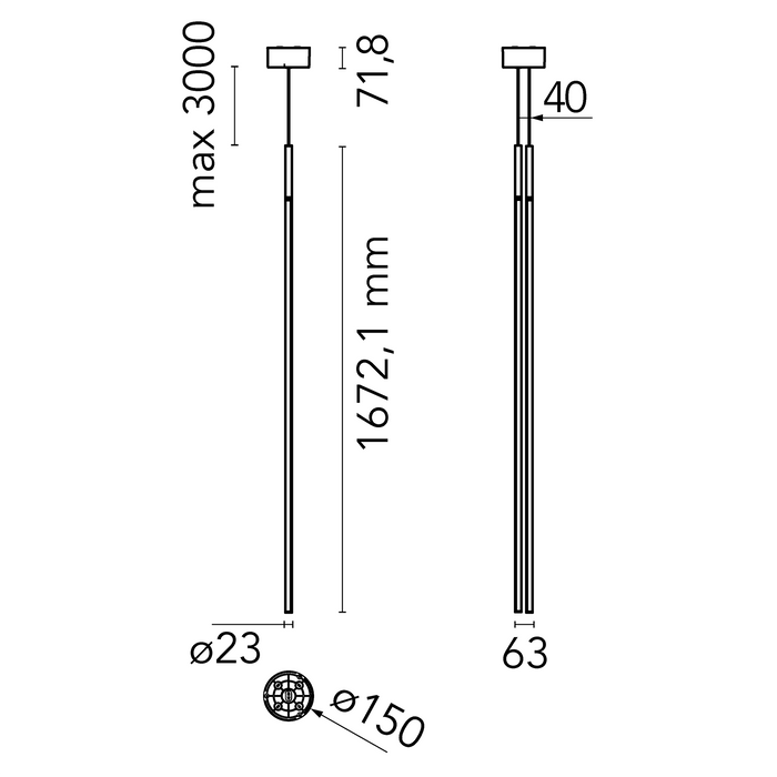 義大利進口燈飾｜Flos 直線吊燈 My Lines Suspension Lamp 