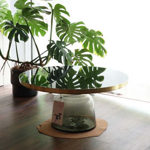 進口邊桌茶几｜ClassiCon 金鈴玻璃邊桌 / 茶几 (Ø75 cm / 黃銅版) Bell Side Table 
