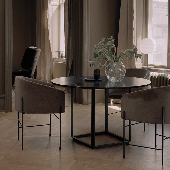 北歐餐桌推薦 - 佛羅倫斯圓形餐桌 (大理石款) New Works Florence Marble Dining Table