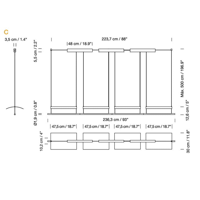Santa & Cole Sistema Lamina 45 吊燈 Santa & Cole - 潤舍．生活家居 Luxury Life