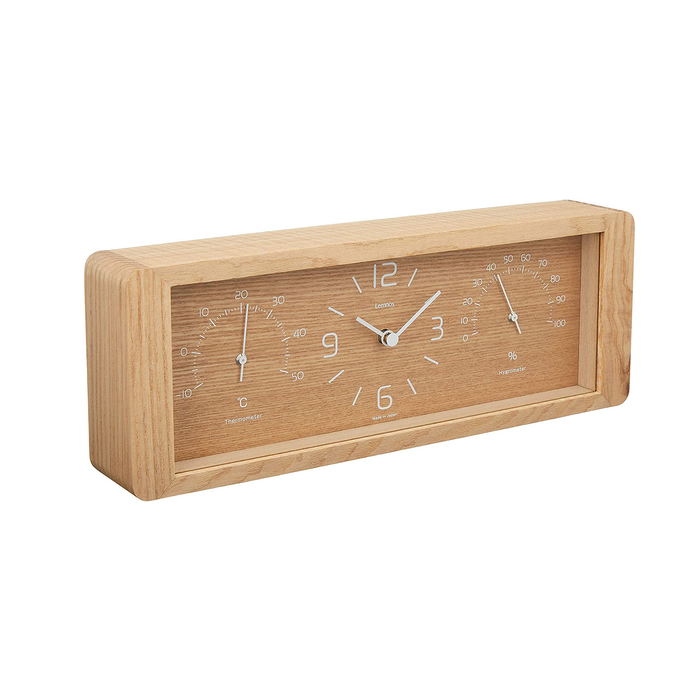 Lemnos Yokan Table Clock 原木方盒溫度計 / 濕度計 / 桌鐘
