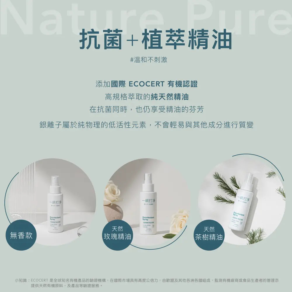 一網打淨 抗菌銀離子純水噴霧 AG Clean Disinfectant Spray 100ml 隨身瓶 一網打淨 - 潤舍．生活家居 Luxury Life