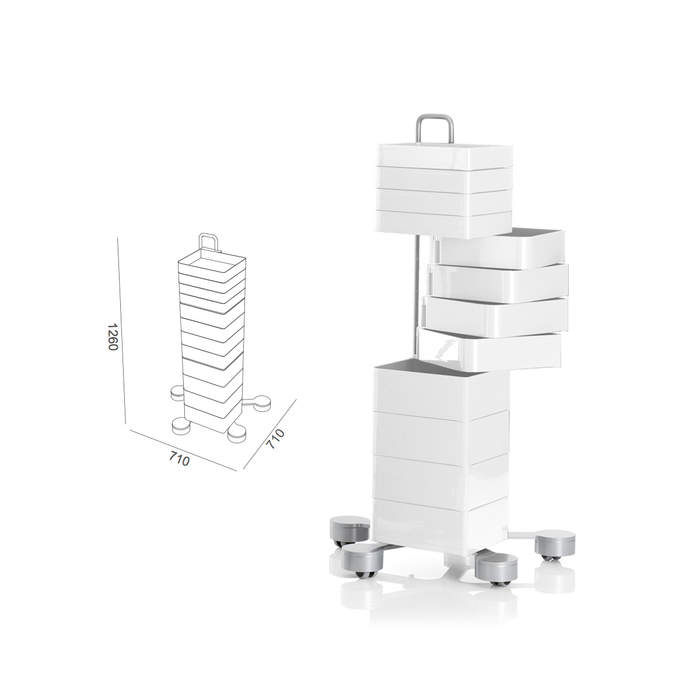 義大利收納推車｜B-Line 迴旋階梯 12 層 收納系統 / 收納櫃 Spinny Versatile Drawer System 