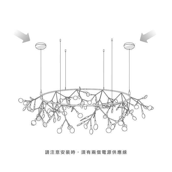 歐洲進口燈飾｜Moooi 美麗花火環形吊燈 (Ø160 cm) Heracleum The Small Big-O Suspension Lamp