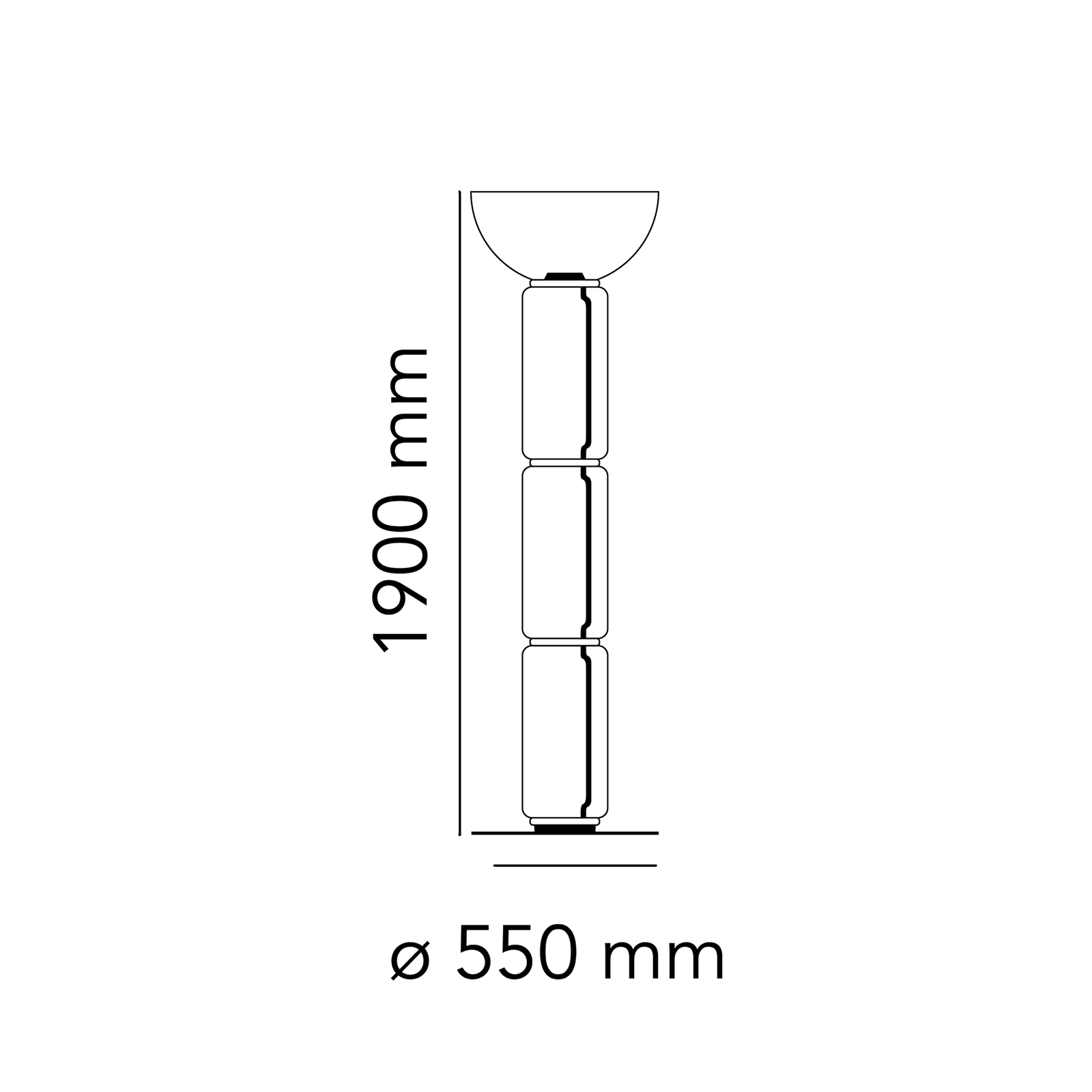 Flos Noctambule 立燈 (3 High Cylinders Bowl Big Base) Flos - 潤舍．生活家居 Luxury Life