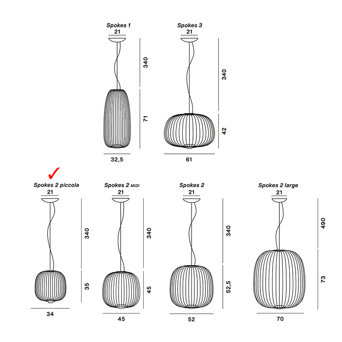 Foscarini Spokes Piccola 吊燈 (Ø34 cm) Foscarini - 潤舍．生活家居 Luxury Life
