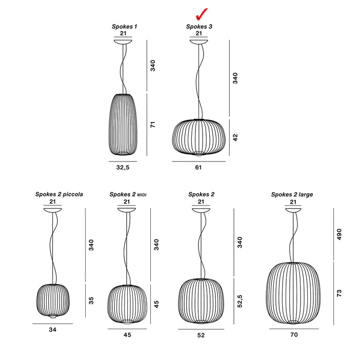 Foscarini Spokes 吊燈 (寬款) Foscarini - 潤舍．生活家居 Luxury Life