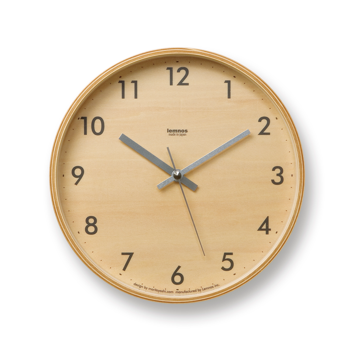 Lemnos Plywood S Wall Clock 原木風格 合板時鐘 / 壁鐘 (25.4cm)