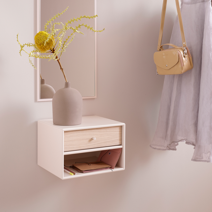  北歐床頭櫃收納櫃｜Montana 雙層方格系列 壁掛式 床頭櫃 / 邊桌（含抽屜收納） Dash Drawer with Shelf