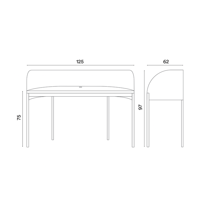 Northern Shelter 書桌 / 工作桌 (W125 cm) Northern - 潤舍．生活家居 Luxury Life