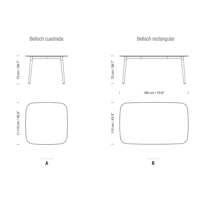 進口餐桌 - 貝勒餐桌 西班牙 Santa & Cole Belloch Dining Table