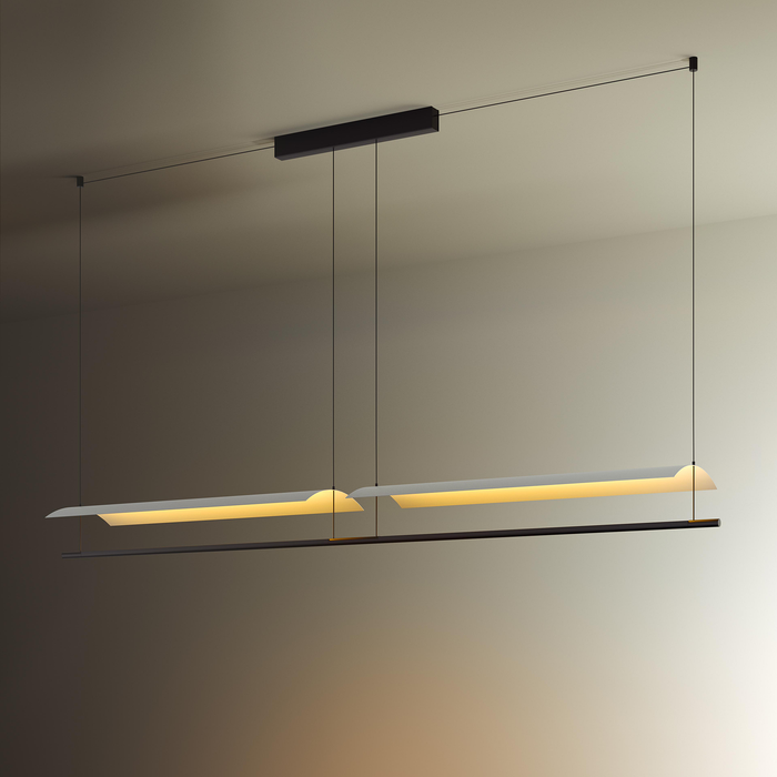 進口吊燈  - 西班牙 Santa & Cole 圓翼吊燈 (雙燈款) Sistema Lamina 85 Pendant Light 2 modules 197.9cm，進口燈飾品牌