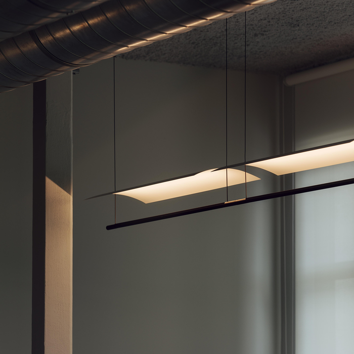 進口吊燈  - 西班牙 Santa & Cole 圓翼吊燈 (雙燈款) Sistema Lamina 85 Pendant Light 2 modules 197.9cm，進口燈飾品牌