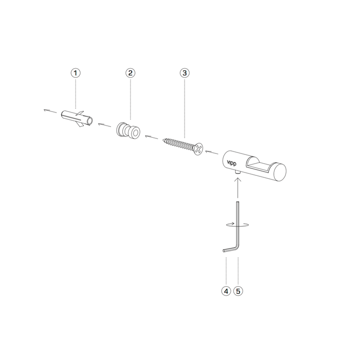 浴室掛鉤｜Vipp 毛巾掛鉤 (兩件組)  Bathroom 1 Hook 