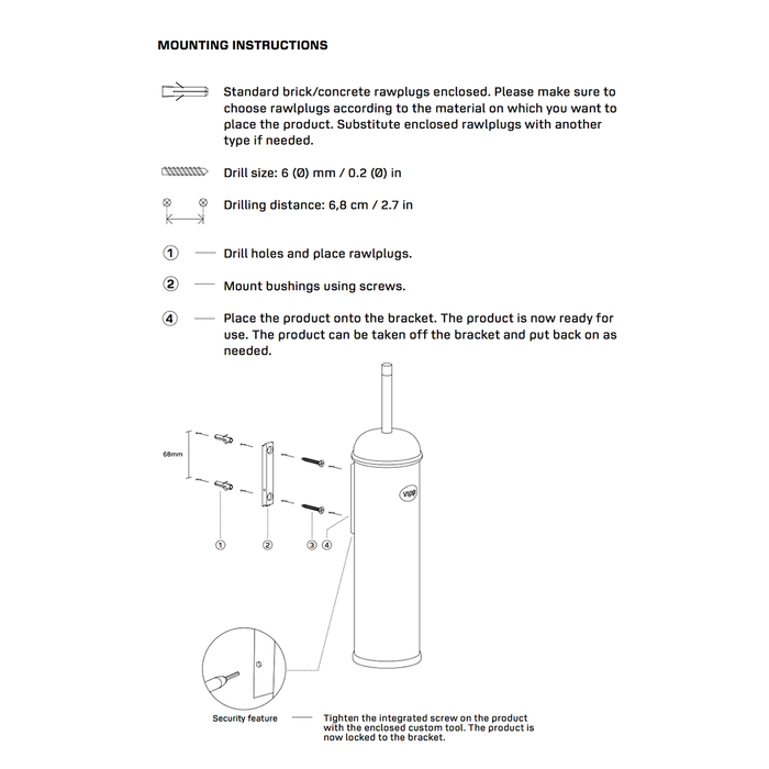 北歐馬桶刷｜Vipp 11/w 維普衛浴馬桶刷（壁掛式） Toilet Brush Wall 
