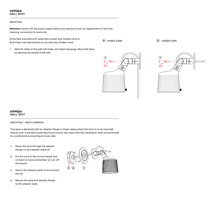 北歐壁燈｜Vipp 524 維普壁燈 Wall Spot Lamp