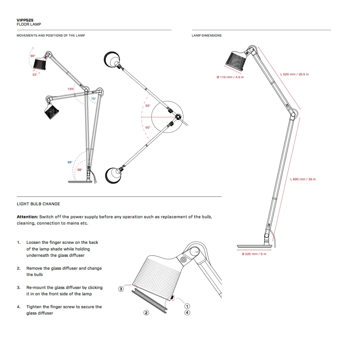 Vipp 525 兩節式立燈 Vipp - 潤舍．生活家居 Luxury Life
