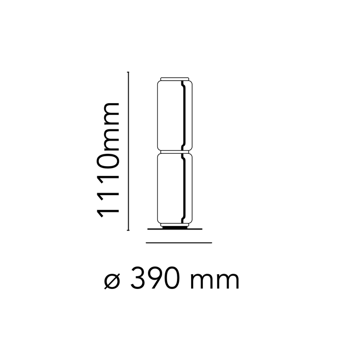 Flos Noctambule Floor Lamp 39xH111cm 夢幻晶漾立燈 (2 High Cylinders Small Base 款)