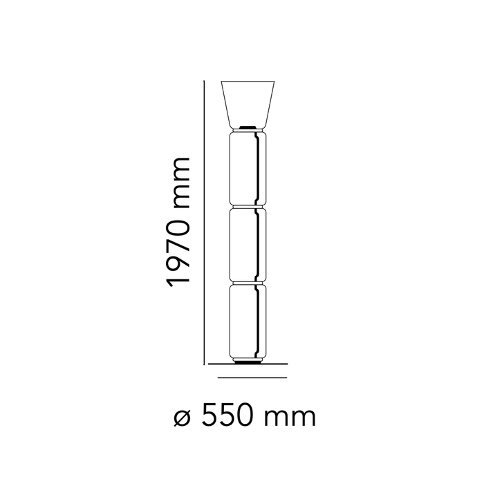 Flos Noctambule Floor Lamp 55xH197cm 夢幻晶漾立燈 (3 High Cylinders Cone Big Base 款)