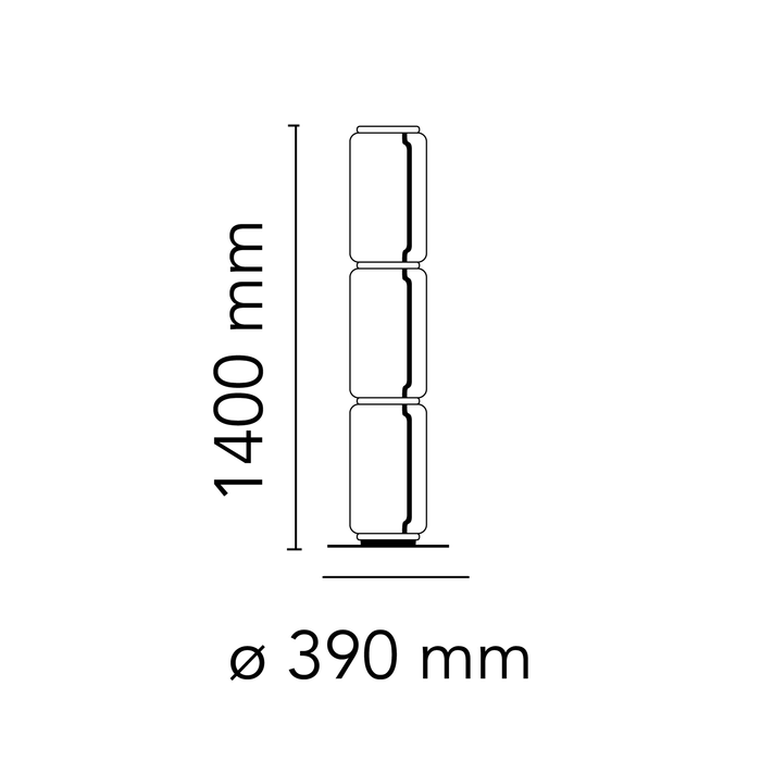 Flos Noctambule Floor Lamp 39xH140cm 夢幻晶漾立燈 (3 Low Cylinders Small Base 款)