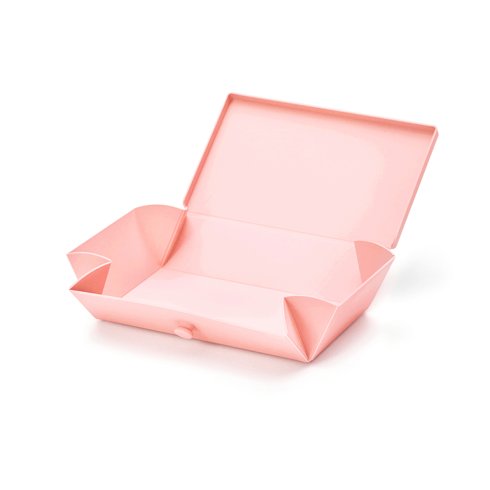 環保餐盒｜丹麥 Uhmm 折疊式長方形環保餐盒 - 粉紅色束帶款 Folding Lunch Box No.01 with Pink Strape 
